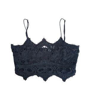 Free People FP One Athena Crochet Bralette Black Women's Large